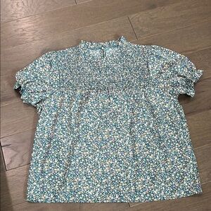 Amazon Blue Floral Women's Blouse